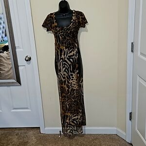 Leopard print swim suit cover up